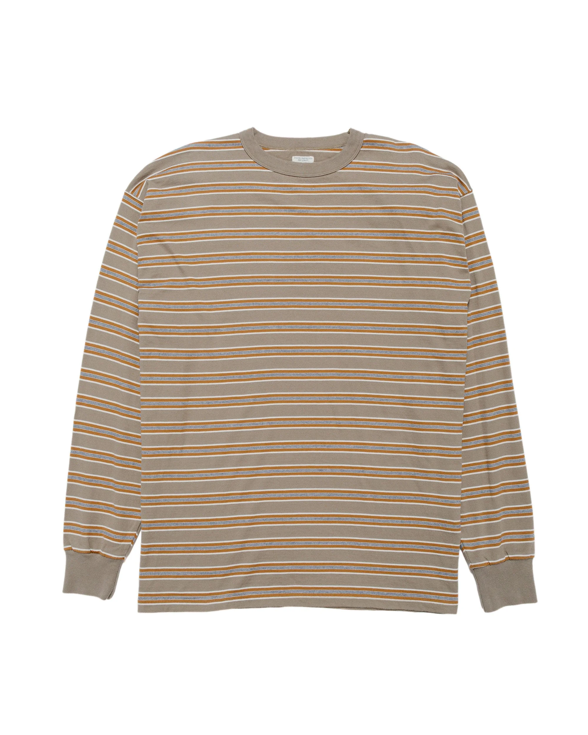 Border Long Sleeve Top Taupe Beige/Russett - 1