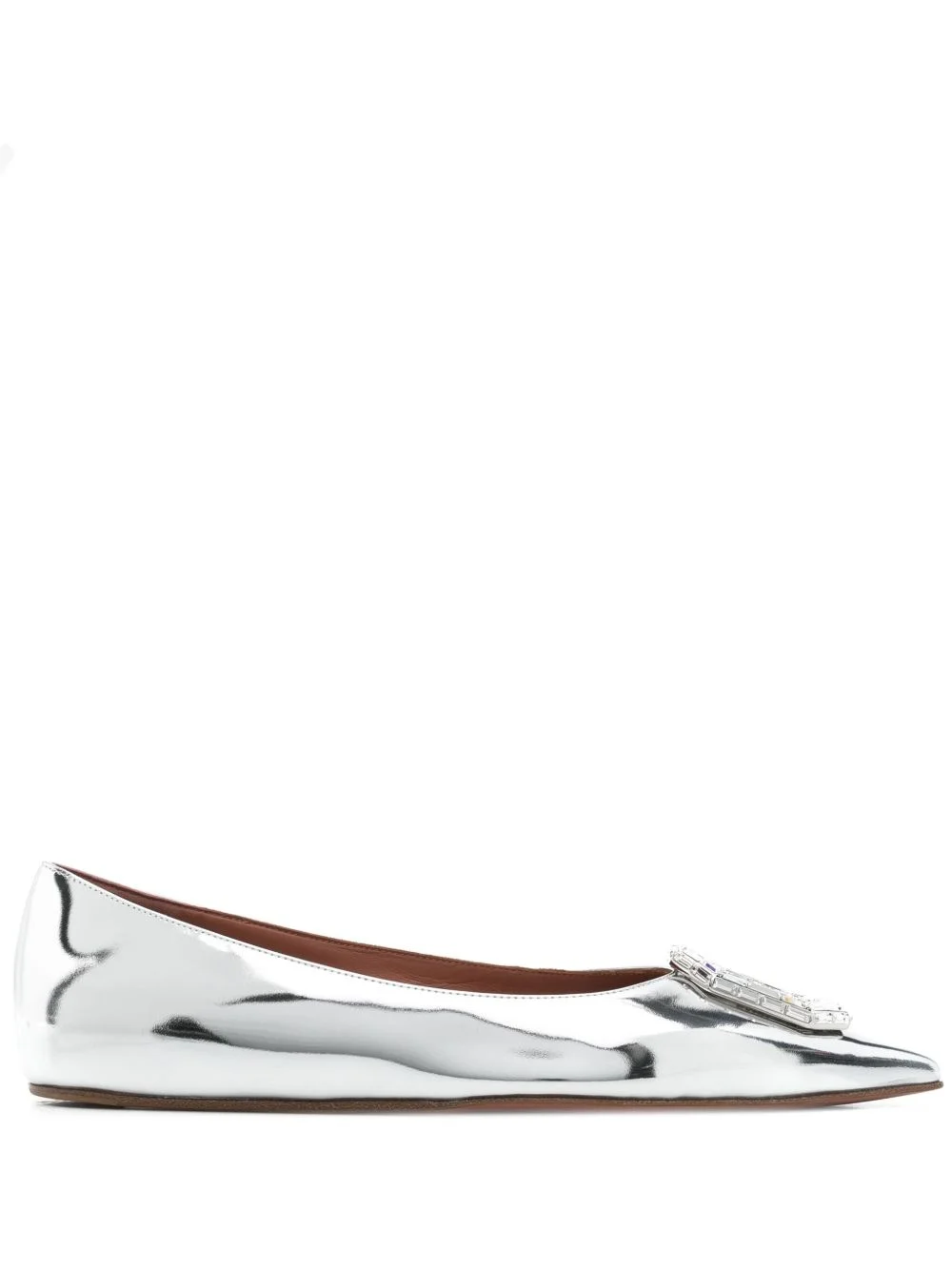 metallic-leather ballet flats - 1