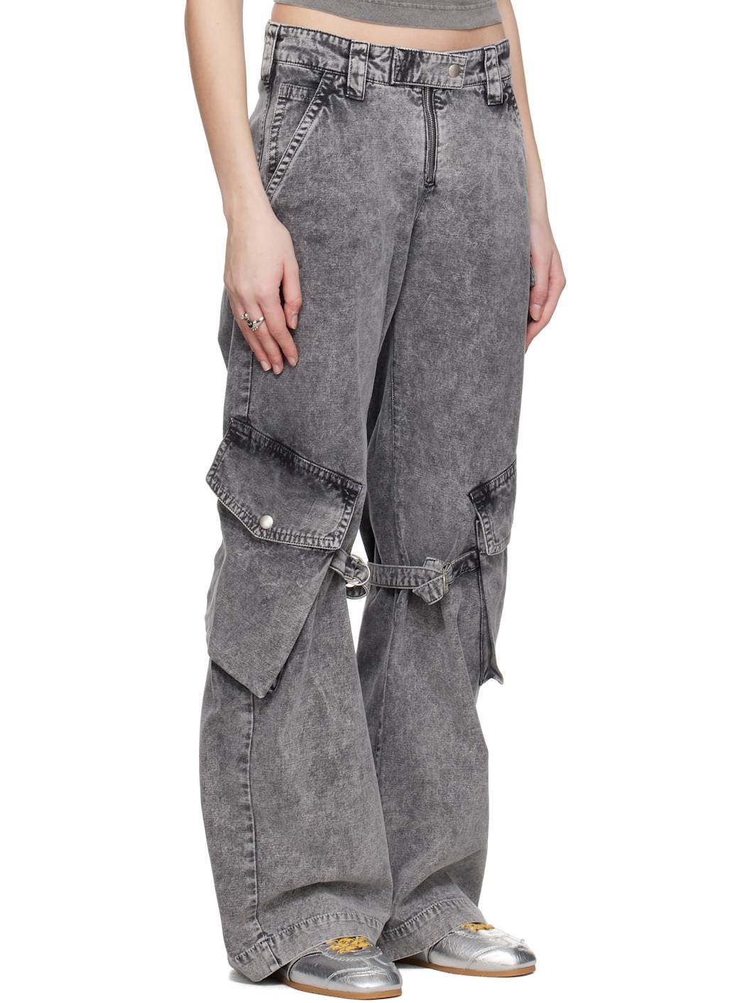 Gray Canvas Cargo Pants - 2