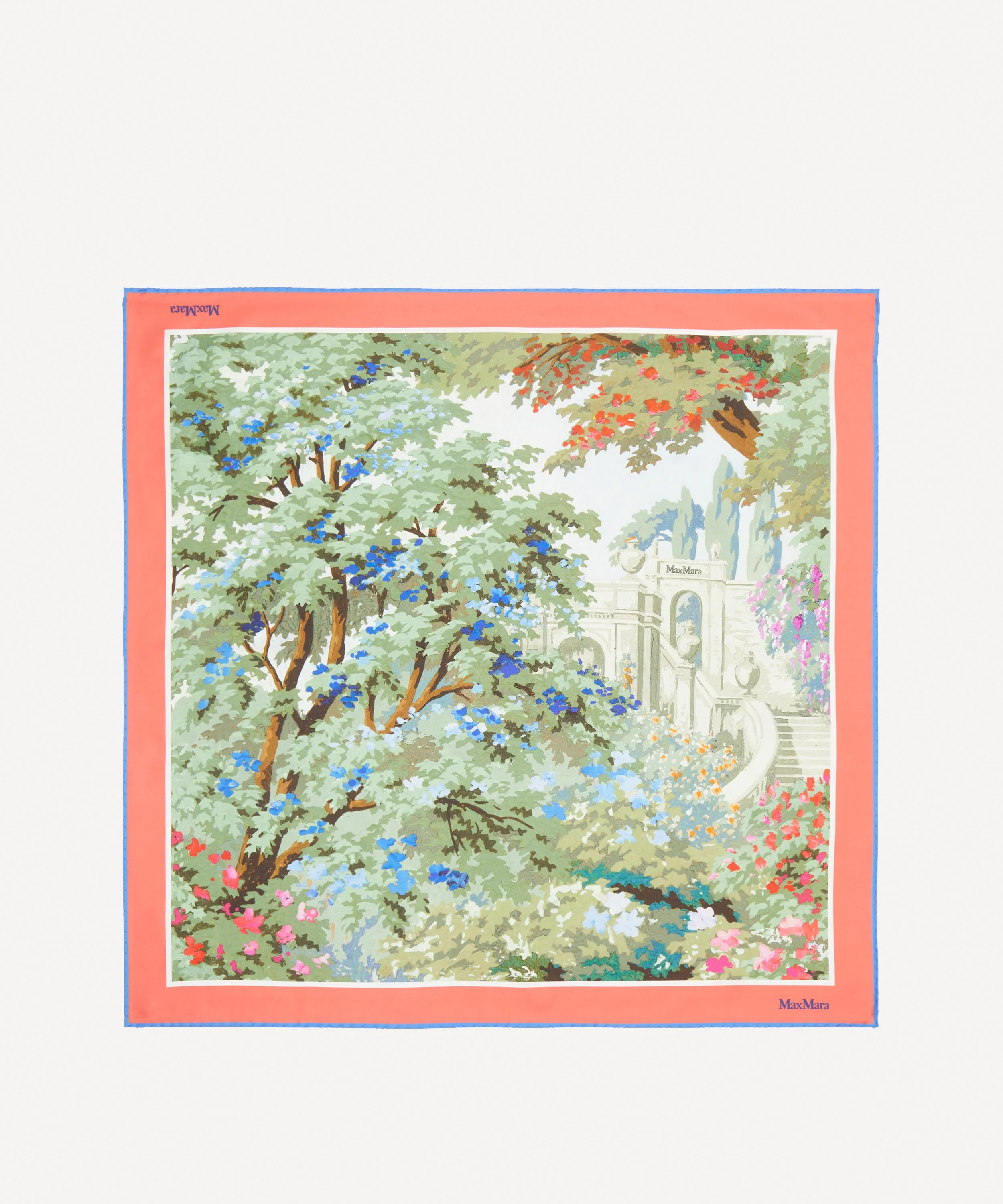 Floral Printed Silk Scarf - 1