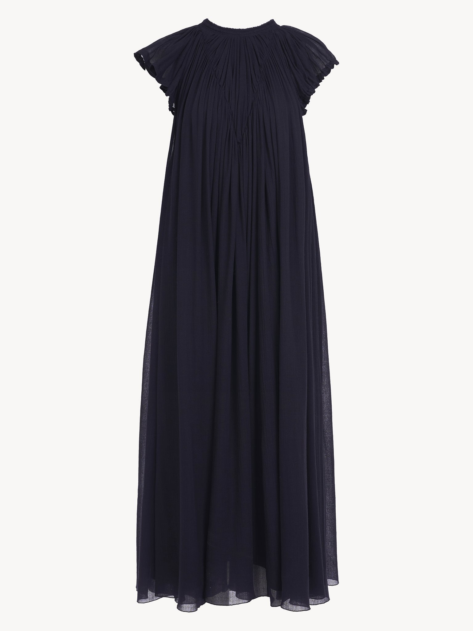 GATHERED CAP-SLEEVE DRESS - 4