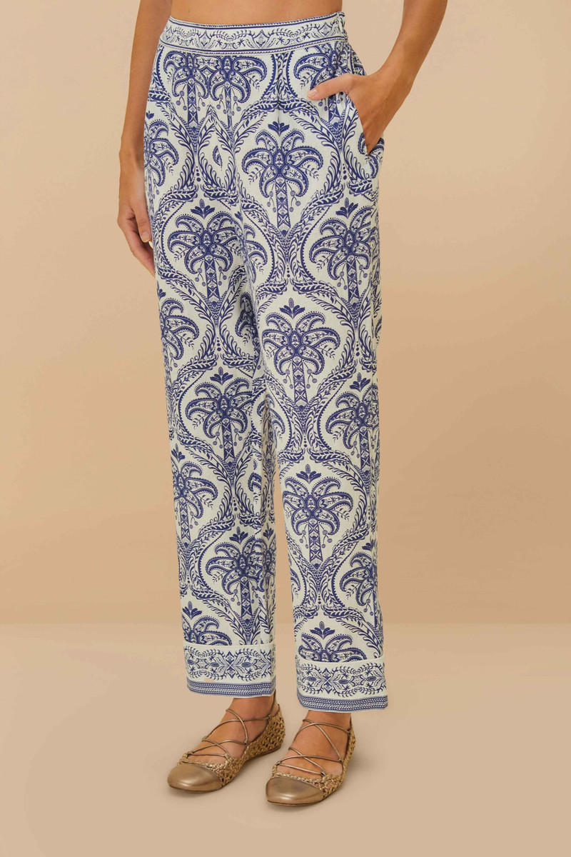 FARM RIO Off-White Tropical Cameo Lenzing™ Ecovero™ Euroflax™ Pajama Pants outlook