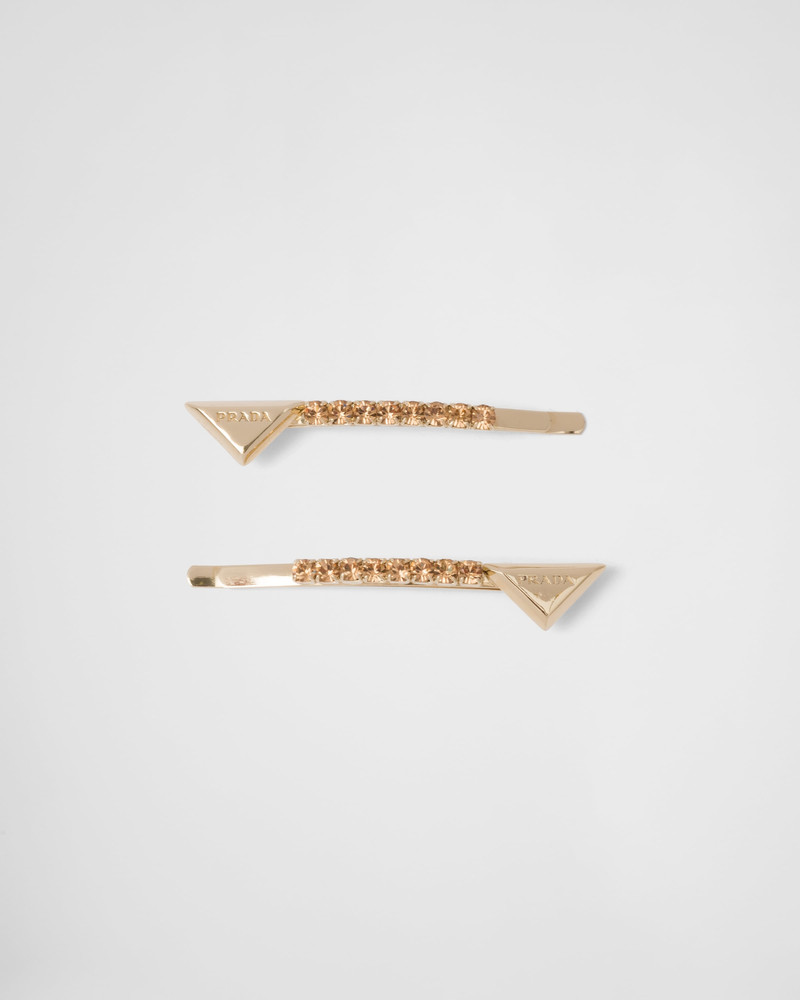 Embellished brass hair clip 1