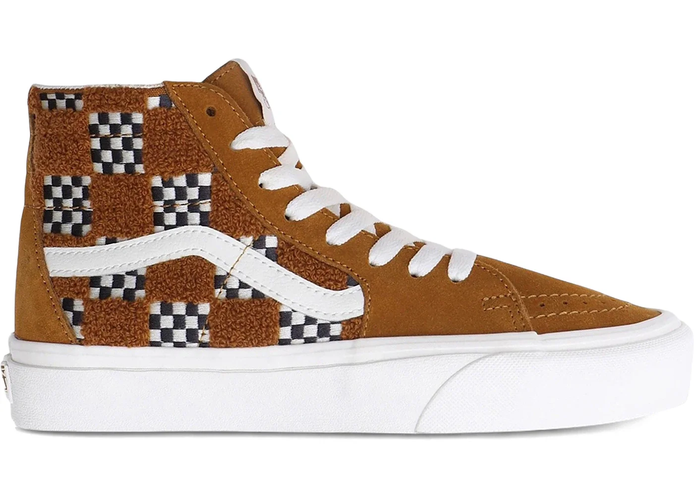 Vans Sk8-Hi Tapered Tufted Check Golden Brown - 1