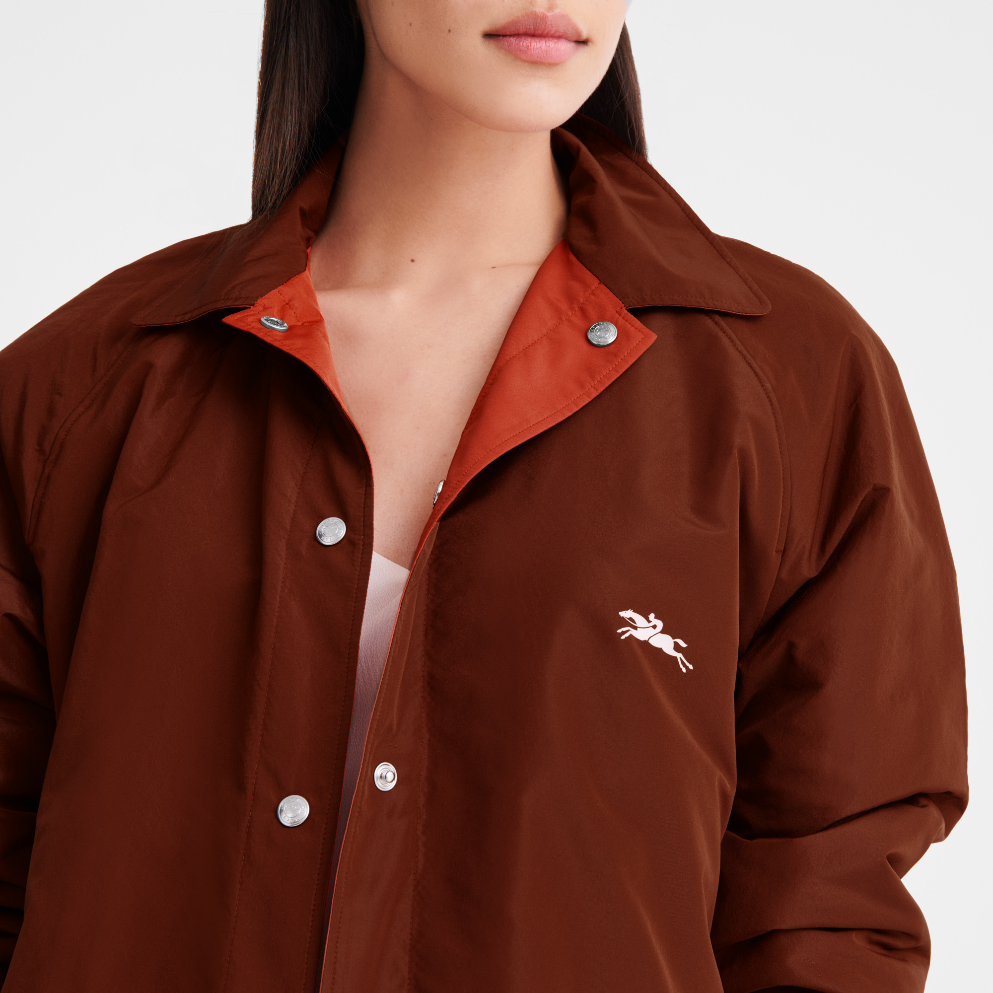 Padded blouson Chestnut/Tomato - Technical taffeta - 4