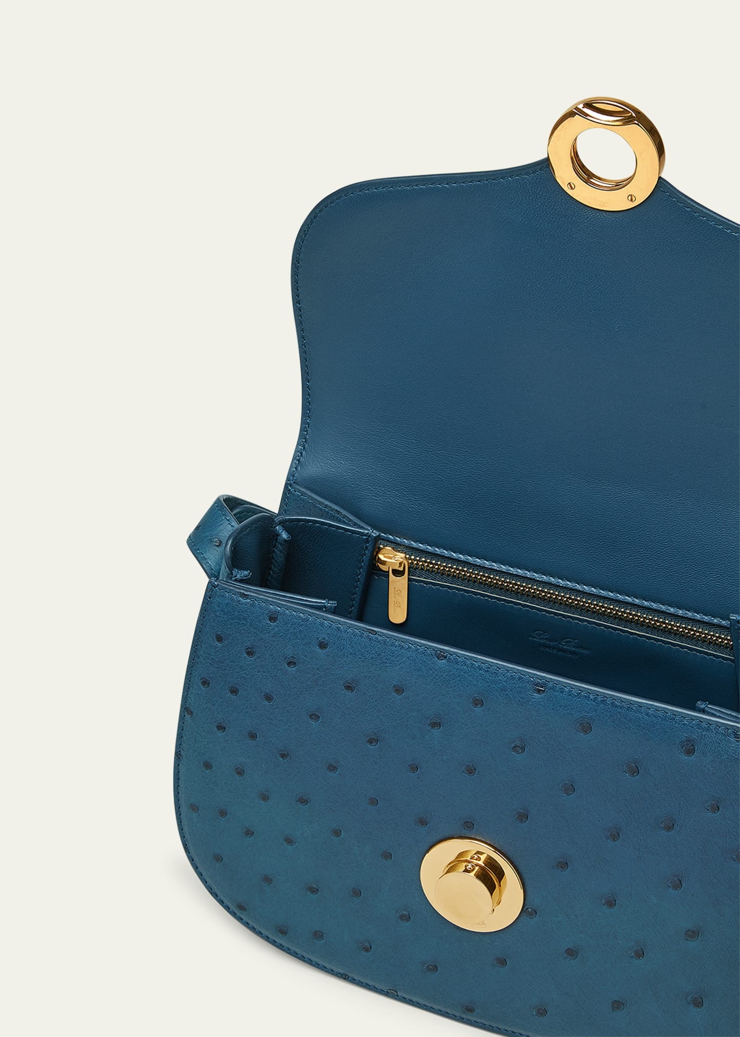 Ghiera Small Ostrich Leather Crossbody Bag - 3