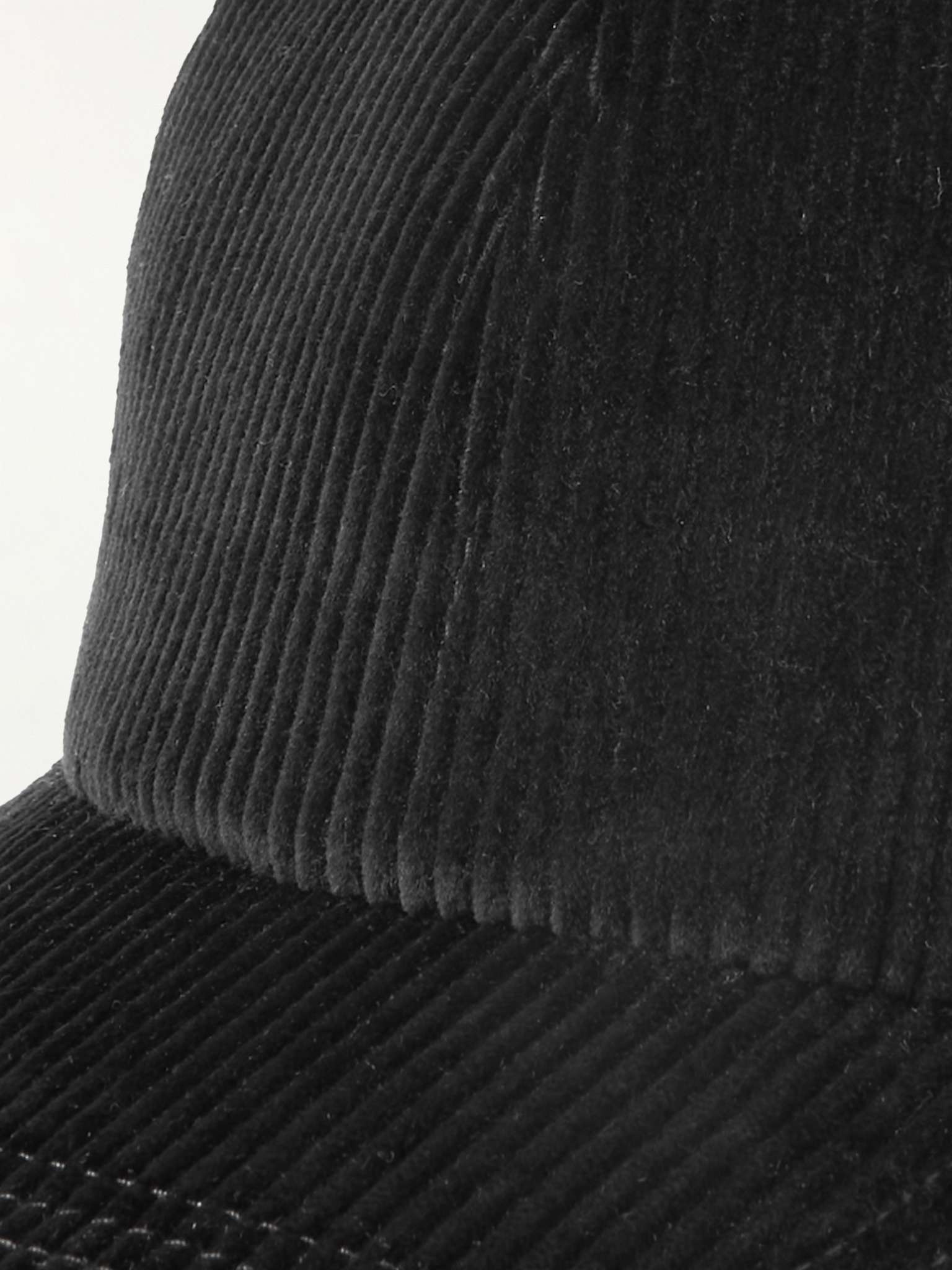 Leather-Trimmed Cashmere and Silk-Blend Corduroy Baseball Cap - 4
