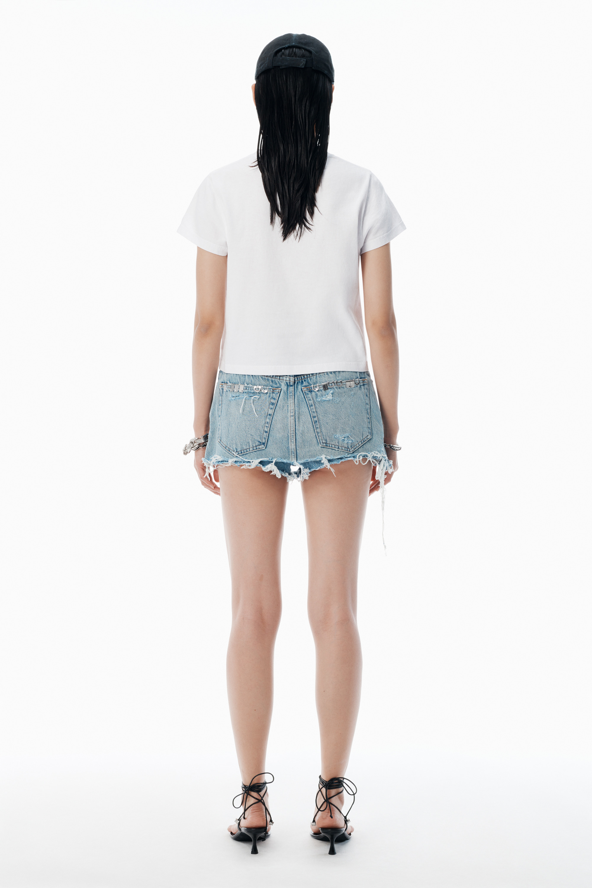 White Crystal Hotfix & Cotton Logo Tee - 4