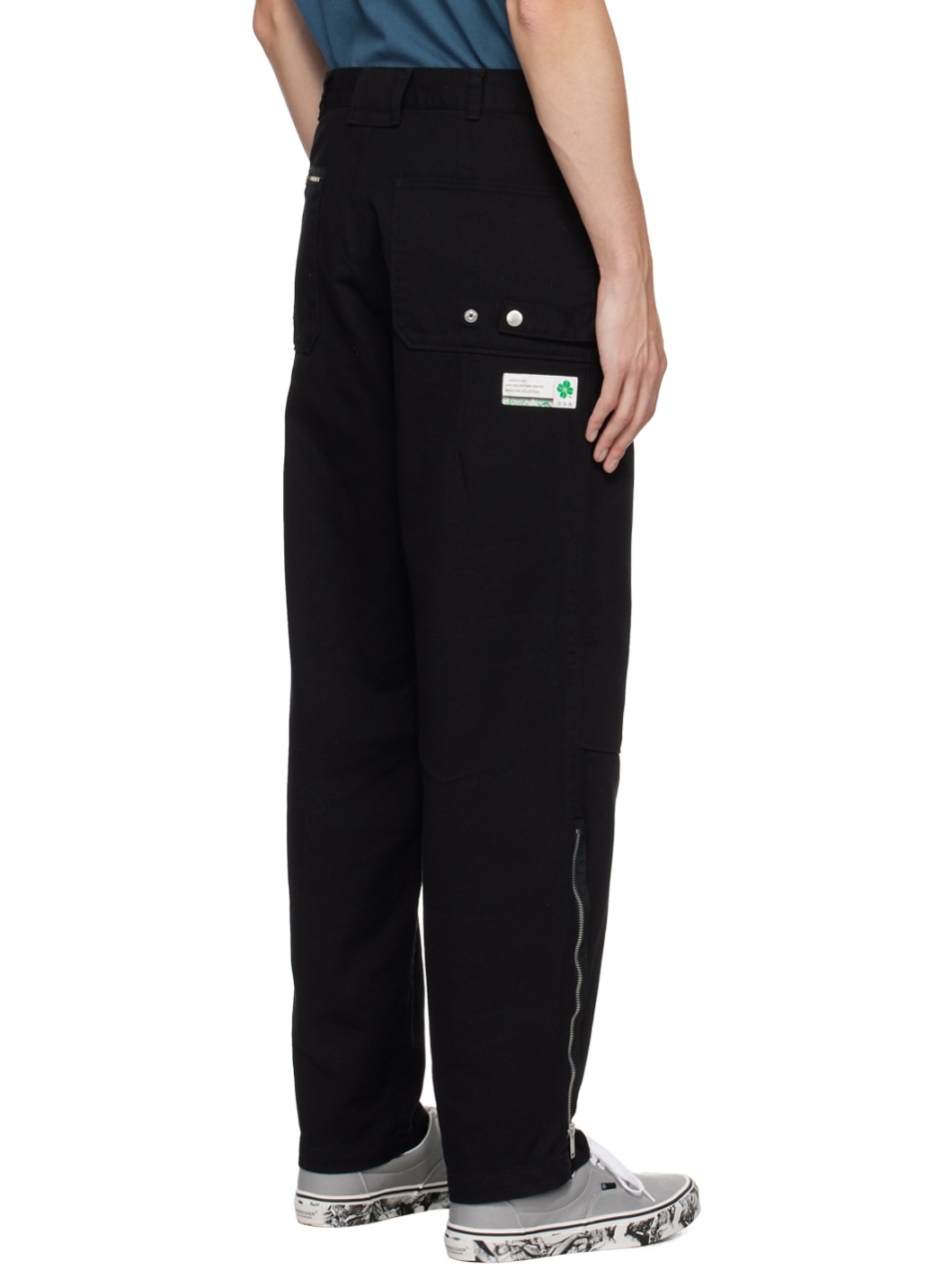 Black Zip Denim Trousers - 3