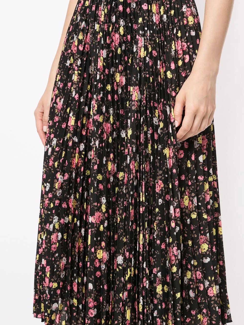 floral print pleated midi skirt - 5