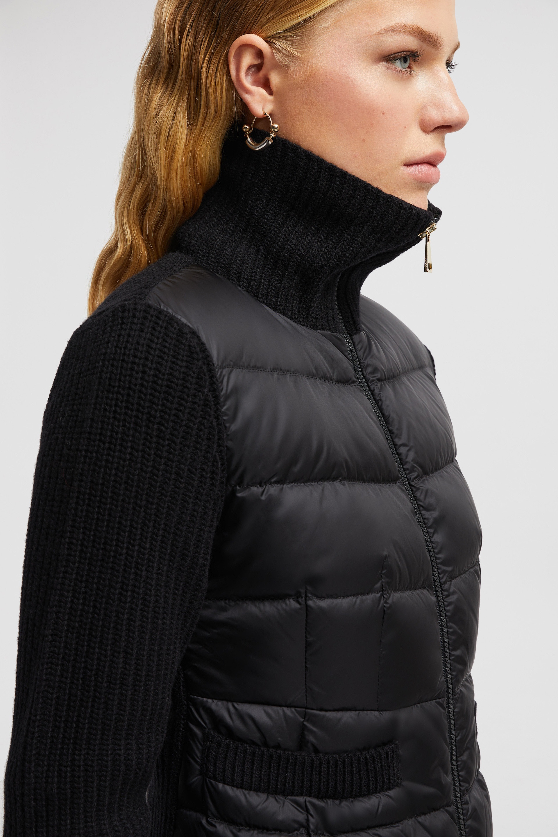 Padded Wool Zip-Up Cardigan - 7