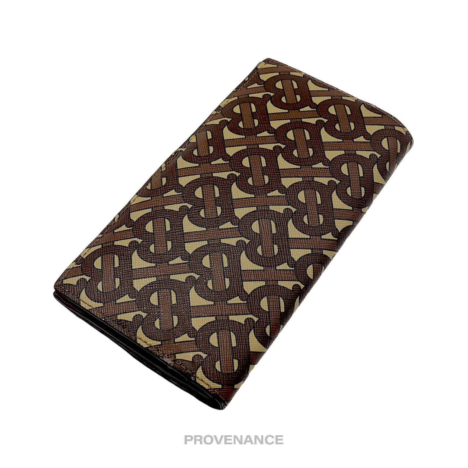 Burberry Long Wallet - TB Monogram E-Canvas Bridle Brown - 6