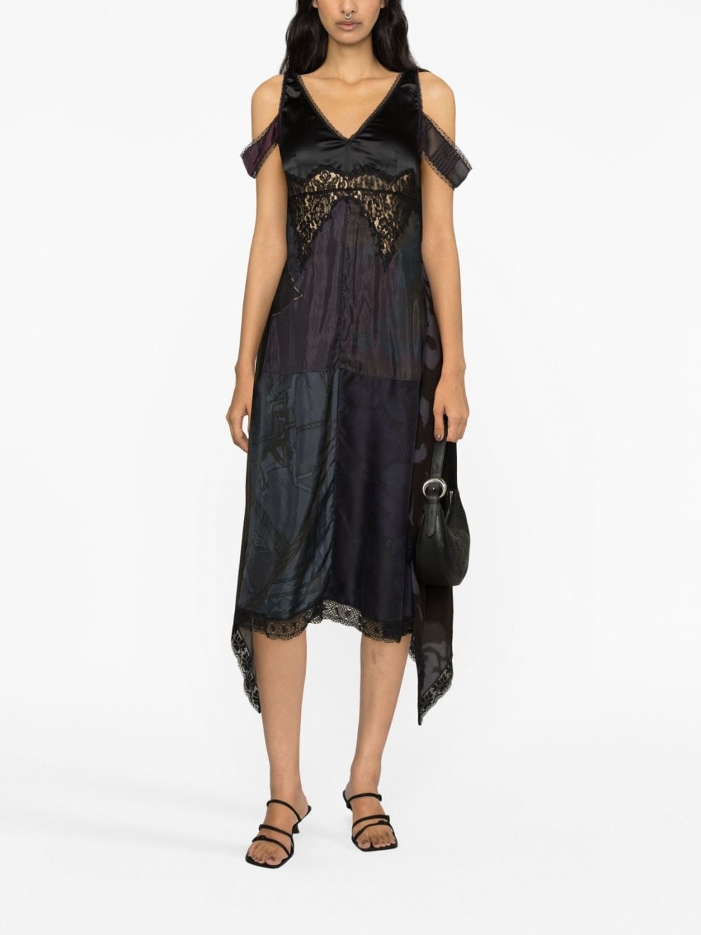 Regenerated patchwork midi dress - 2