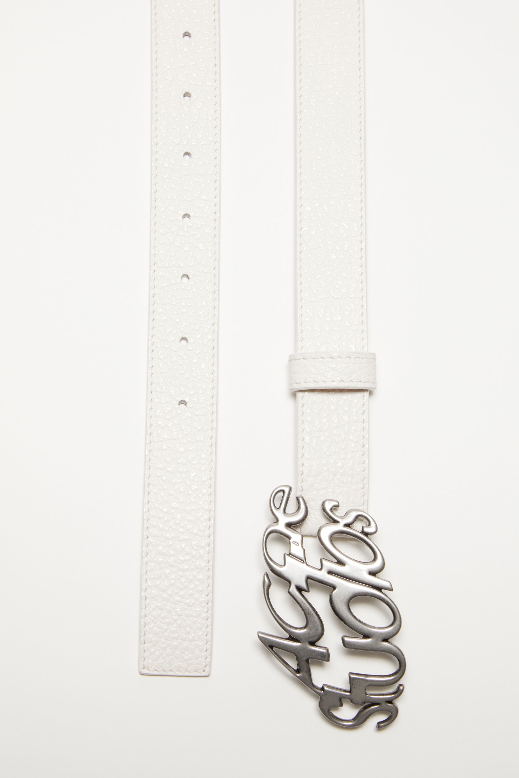 Logo buckle belt - White - 4