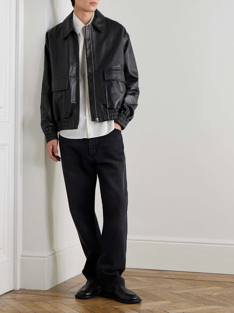 Studio Nicholson Piston Leather Bomber Jacket outlook