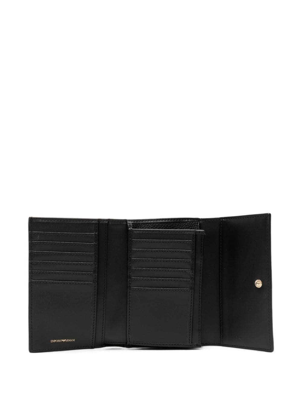 logo-plaque grained-faux leather wallet - 3