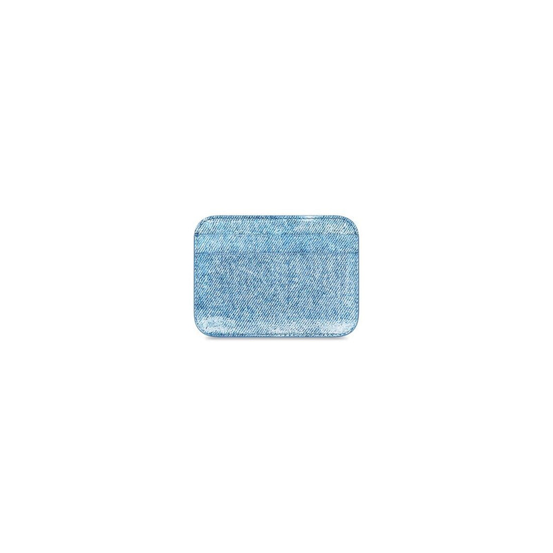 BALENCIAGA Women's Cash Card Holder Denim Printed  in Blue outlook