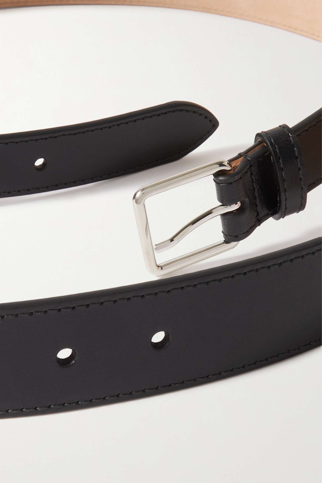 Double-strap leather waist belt - 3