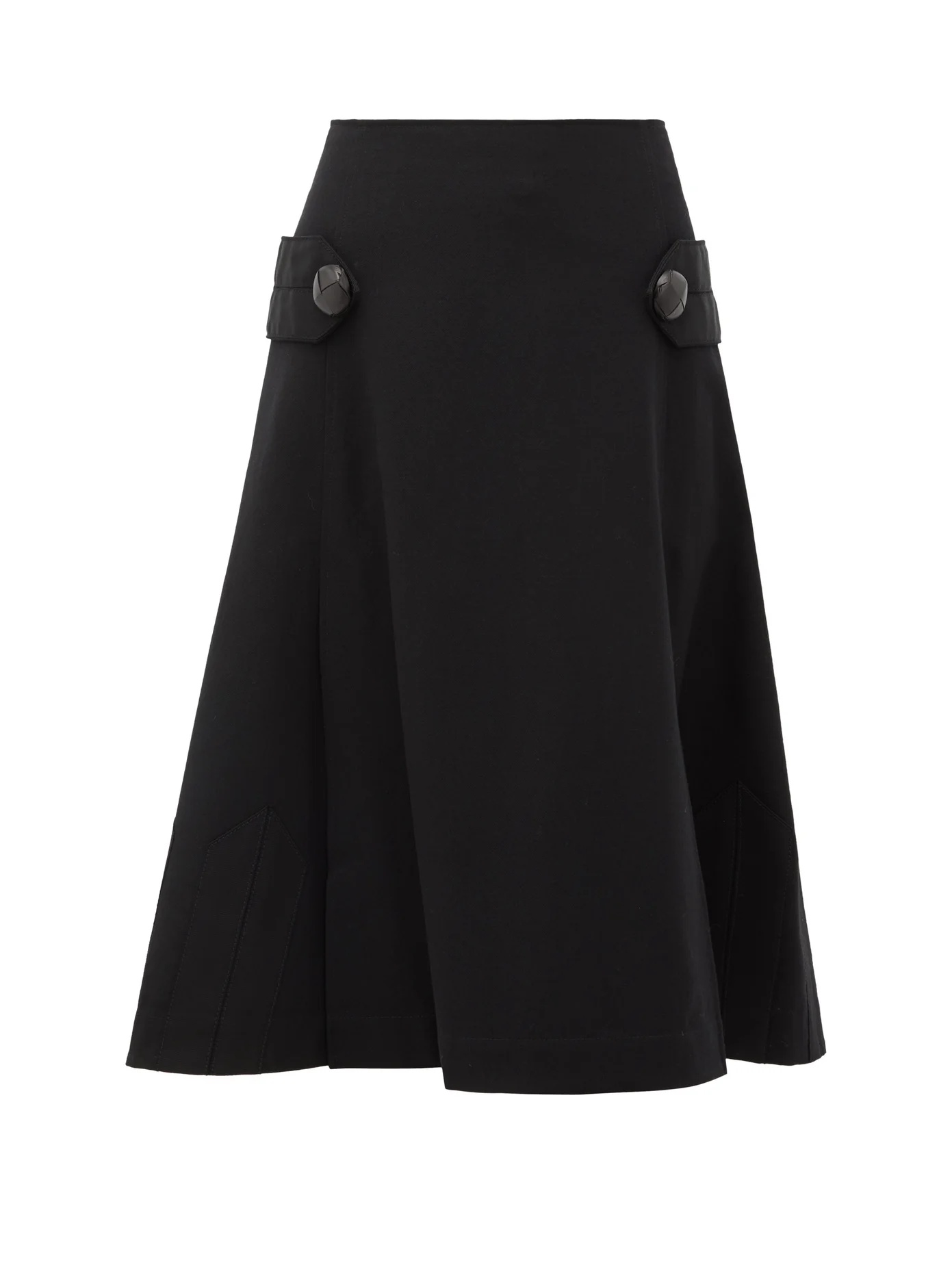 Pleated A-line wool skirt - 1