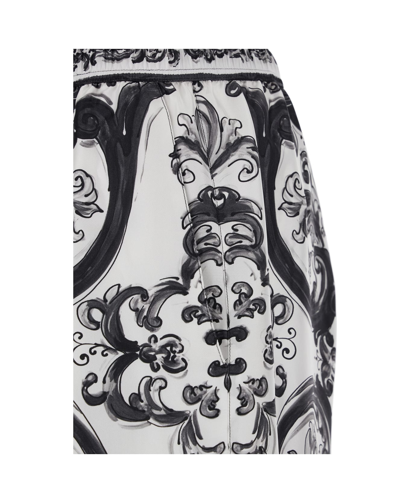 Bermuda Shorts In Silk With Majolica Print - 3