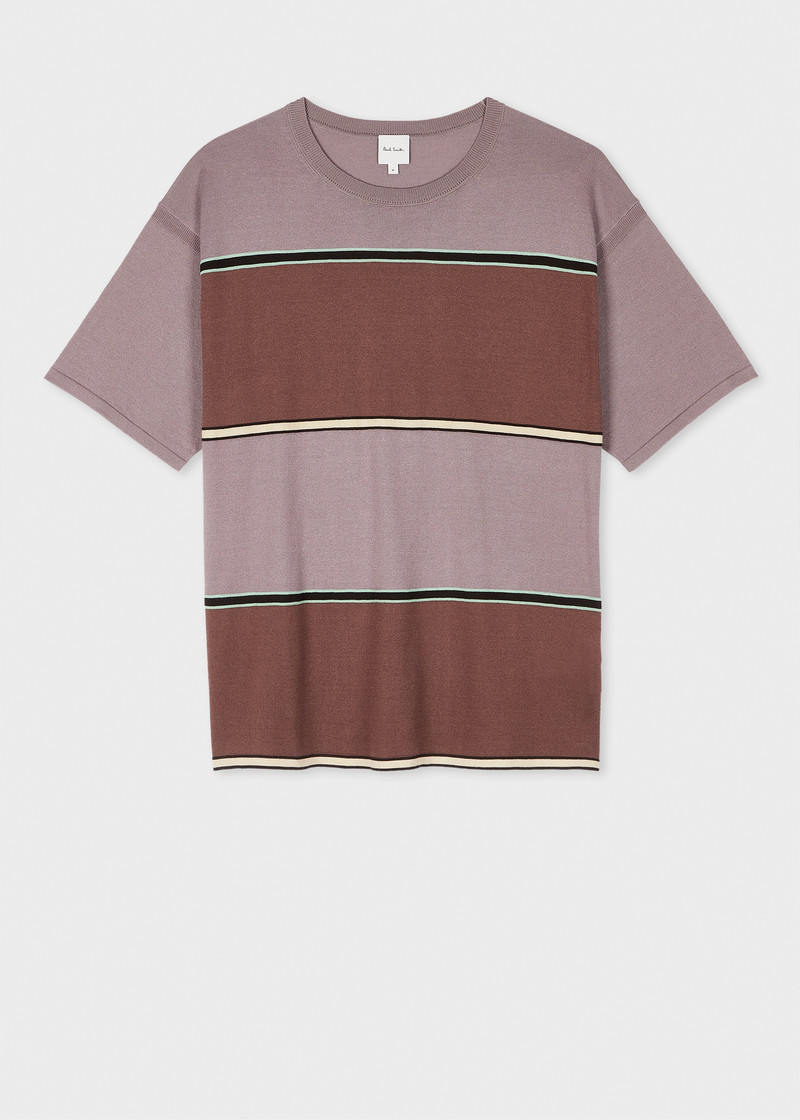 Mauve Stripe Knitted T-Shirt 1