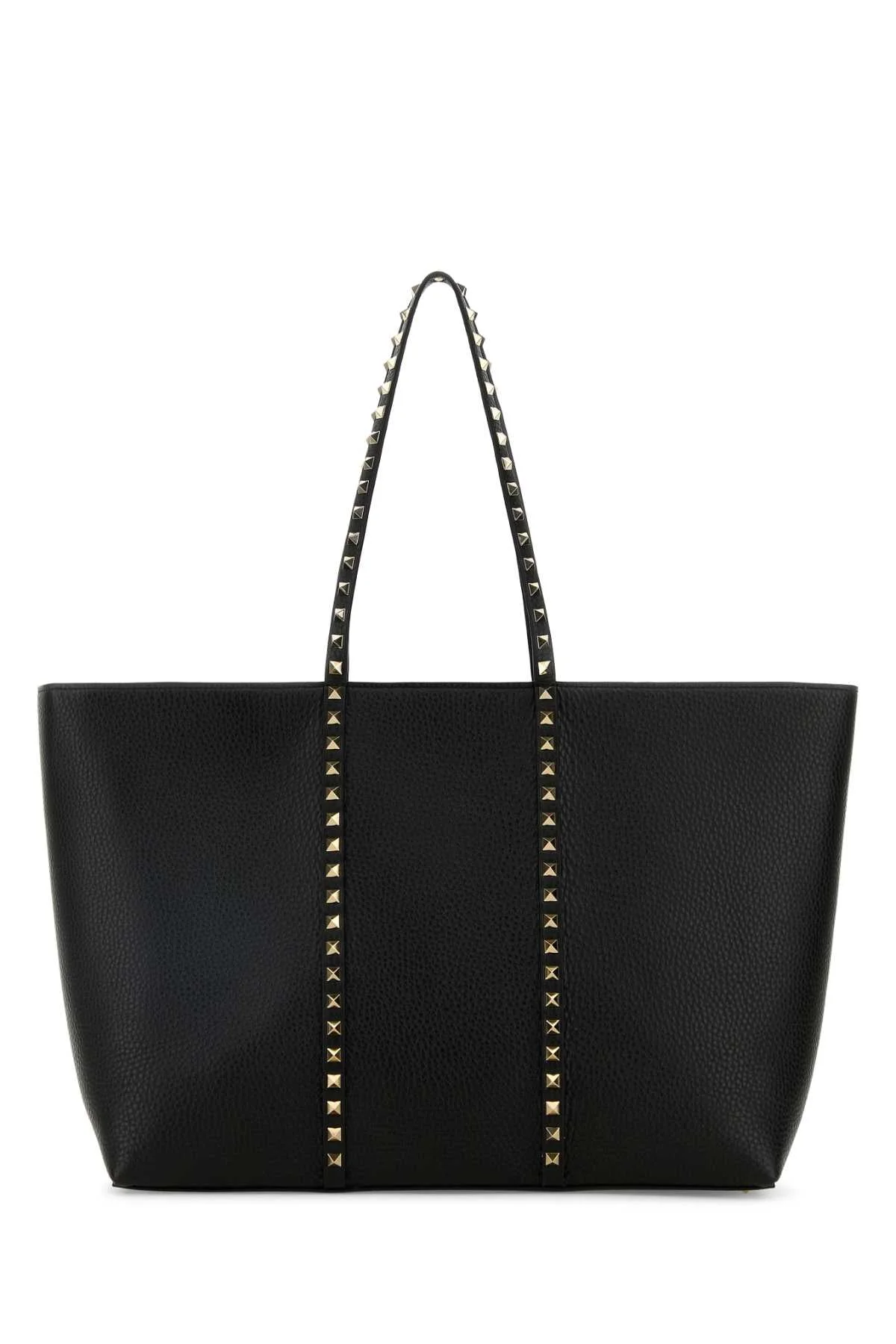 Valentino Garavani Women Black Leather Medium Rockstud Shopping Bag - 1