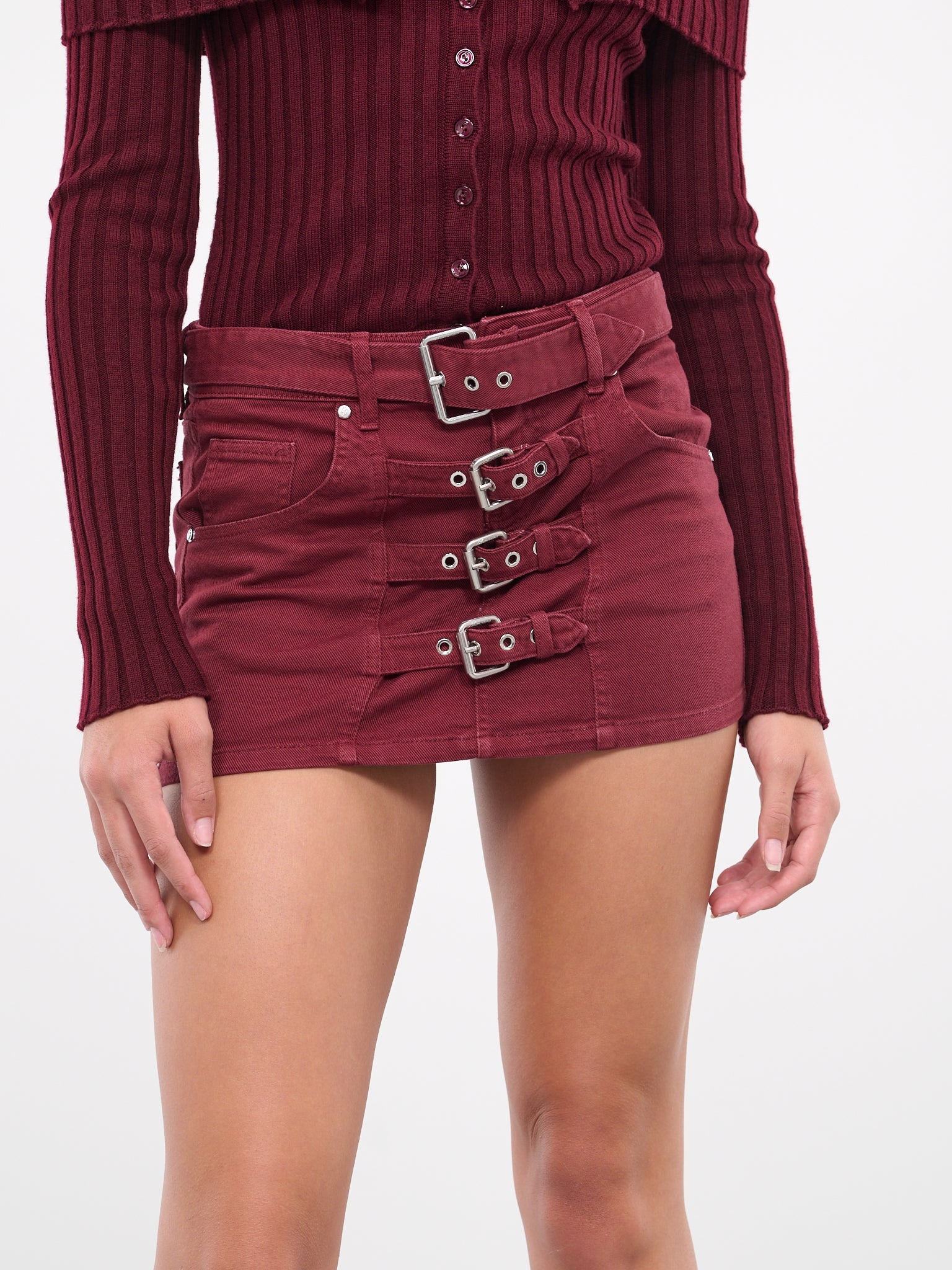 Jean Buckle Mini Skirt - 4