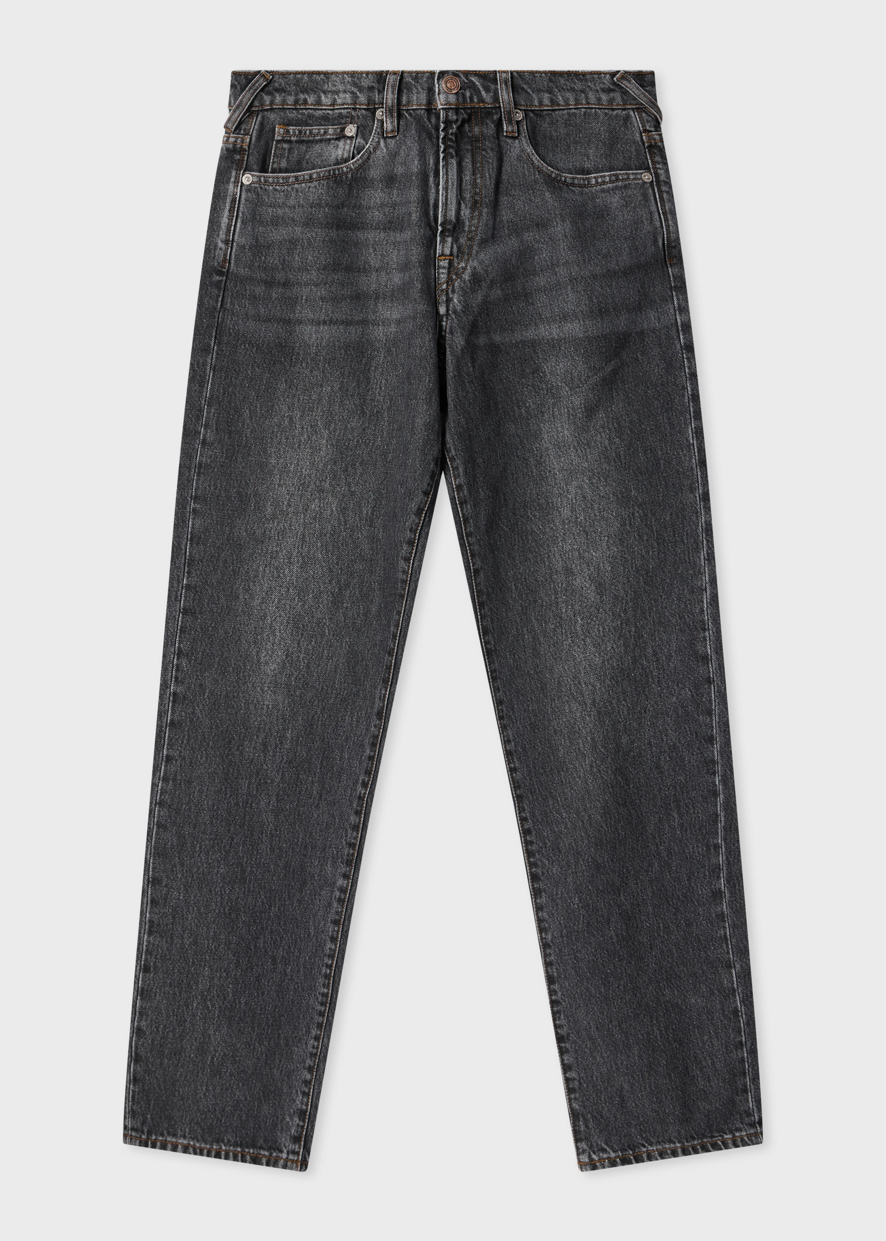 Relaxed Tapered-Fit Mid-Wash Black Jeans - 1