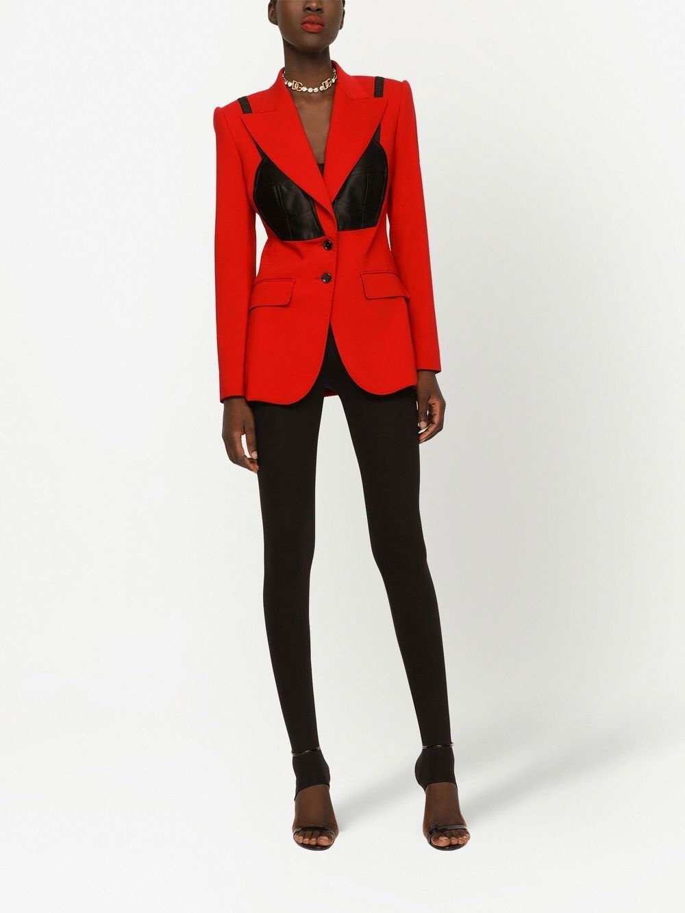 bustier-panel tailored blazer - 3