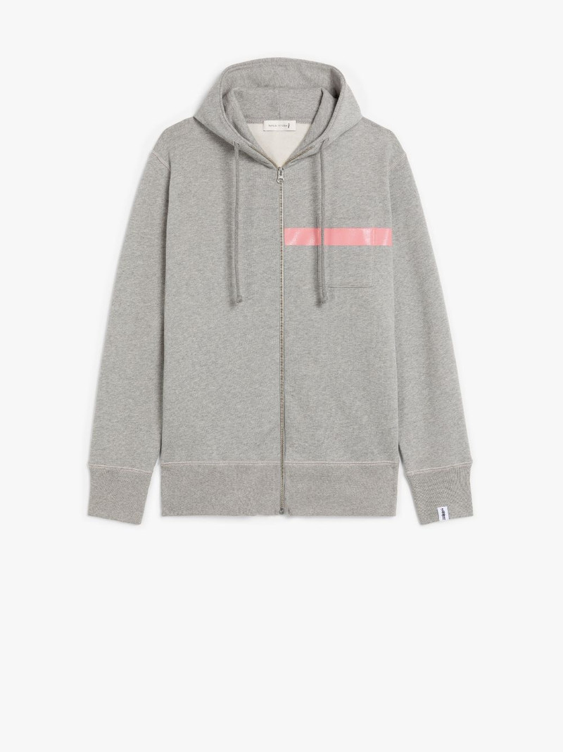 GREY X PINK COTTON HOODED SWEATSHIRT | GJM-208 1