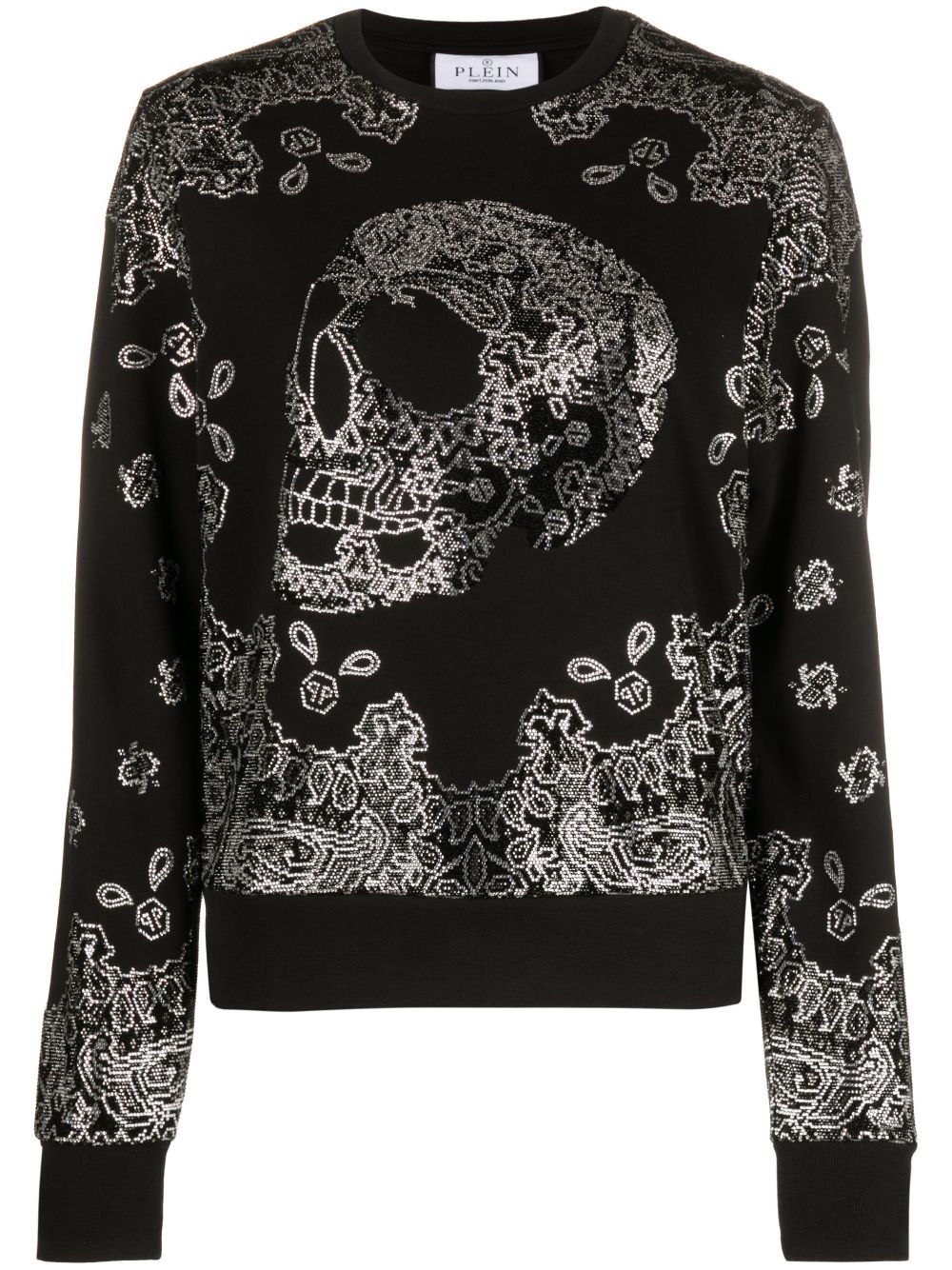 skull-bandana cotton-blend sweatshirt - 1