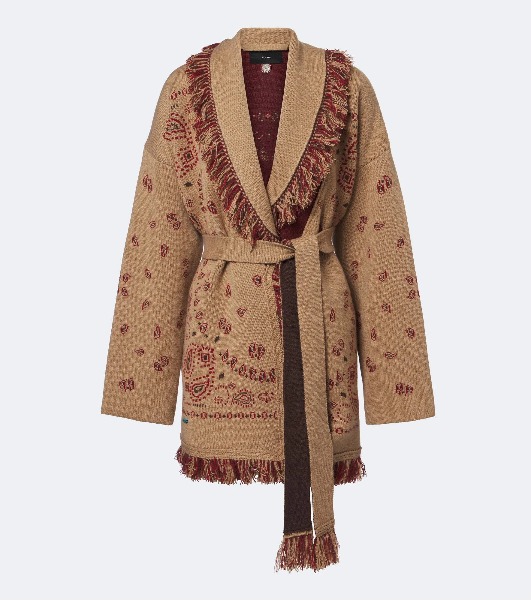 Bandana jacquard cashmere cardigan - 1