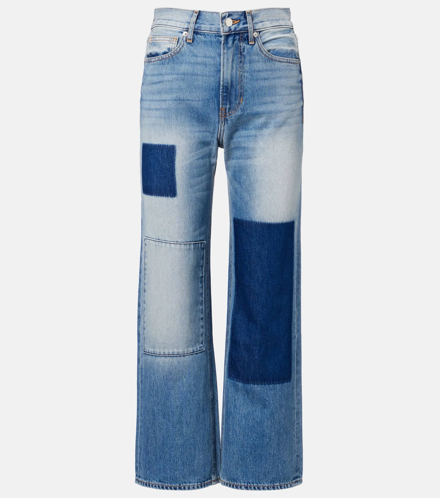 Patchwork straight jeans - 1