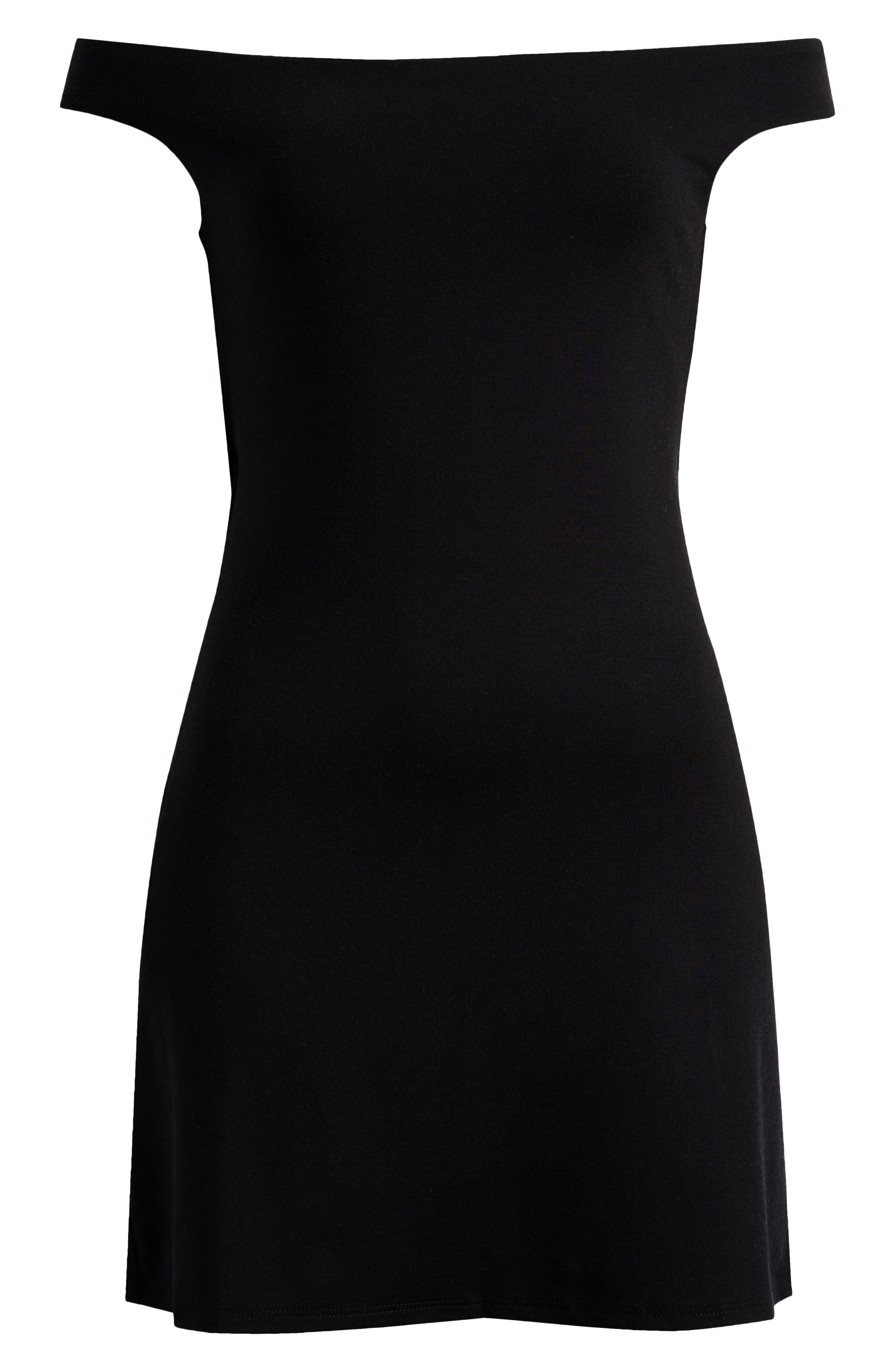 Reformation Lia Off the Shoulder Minidress in Black at Nordstrom - 3