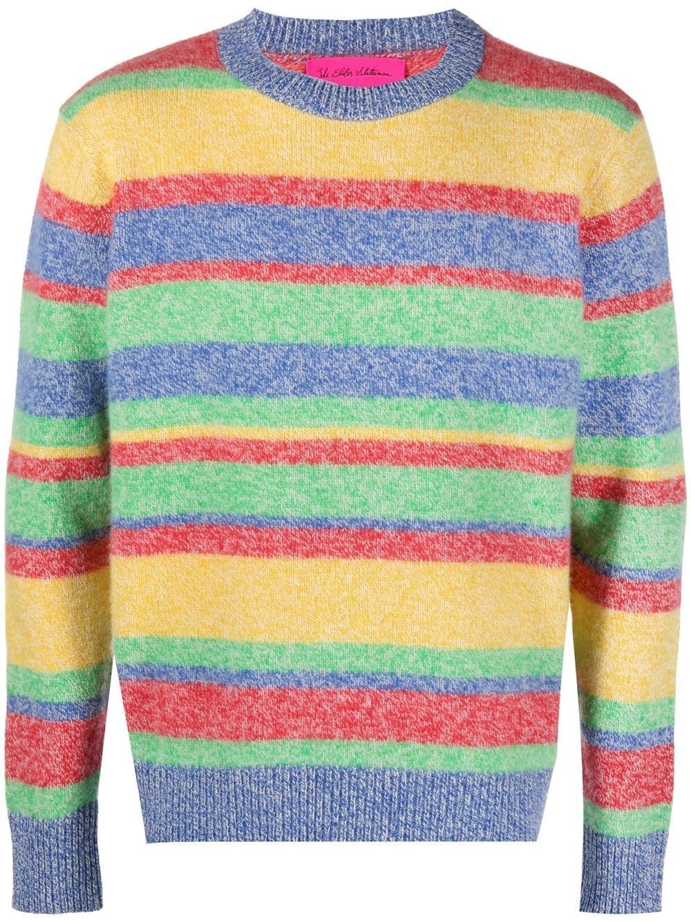 marl-knit striped jumper - 1