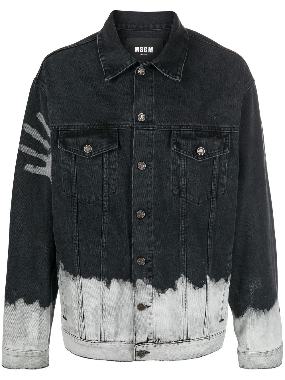 hand-paint print denim jacket - 1