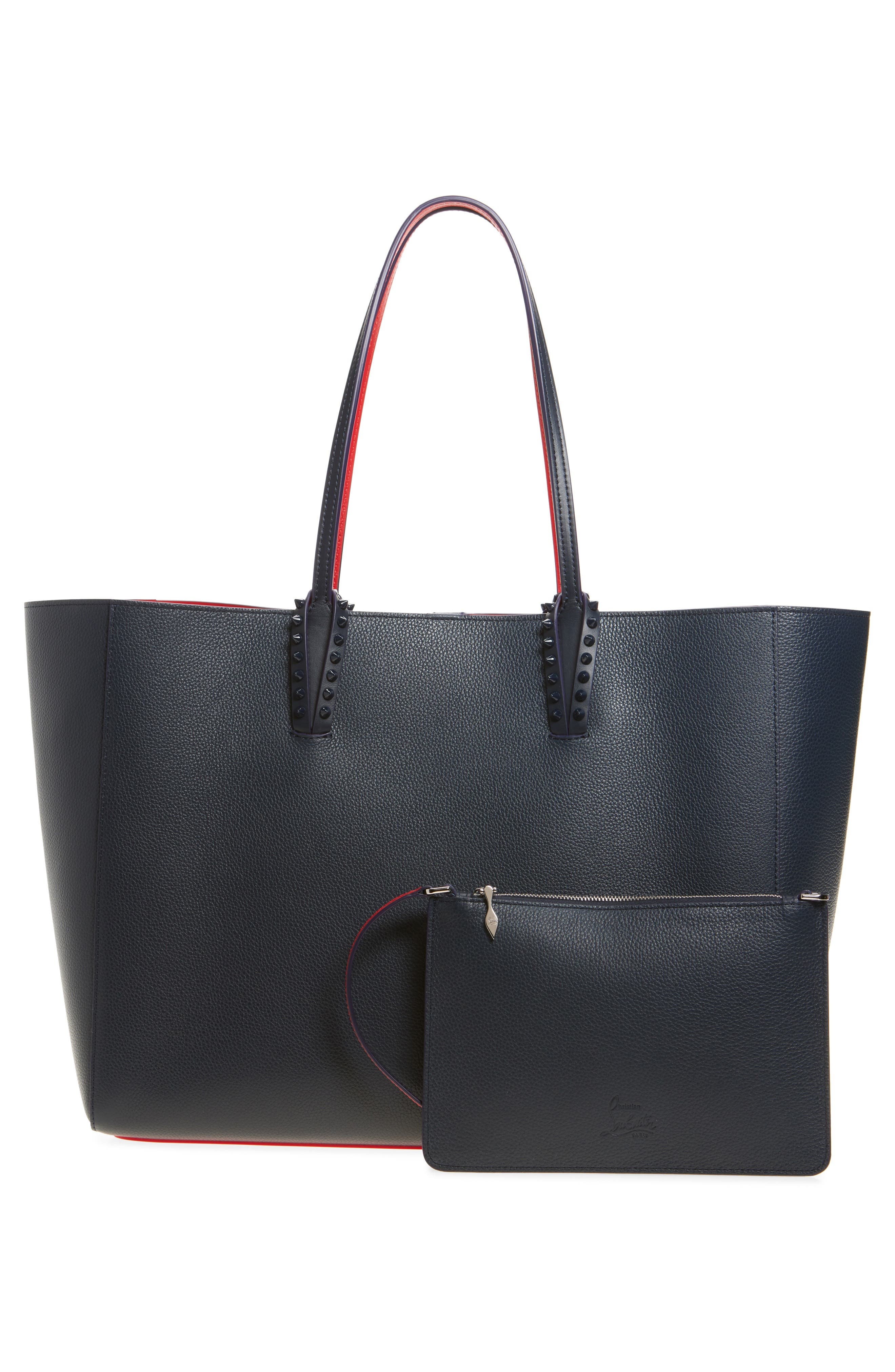 Christian Louboutin Large Cabata Soft Leather Tote Bag in Blue Navy at Nordstrom - 4