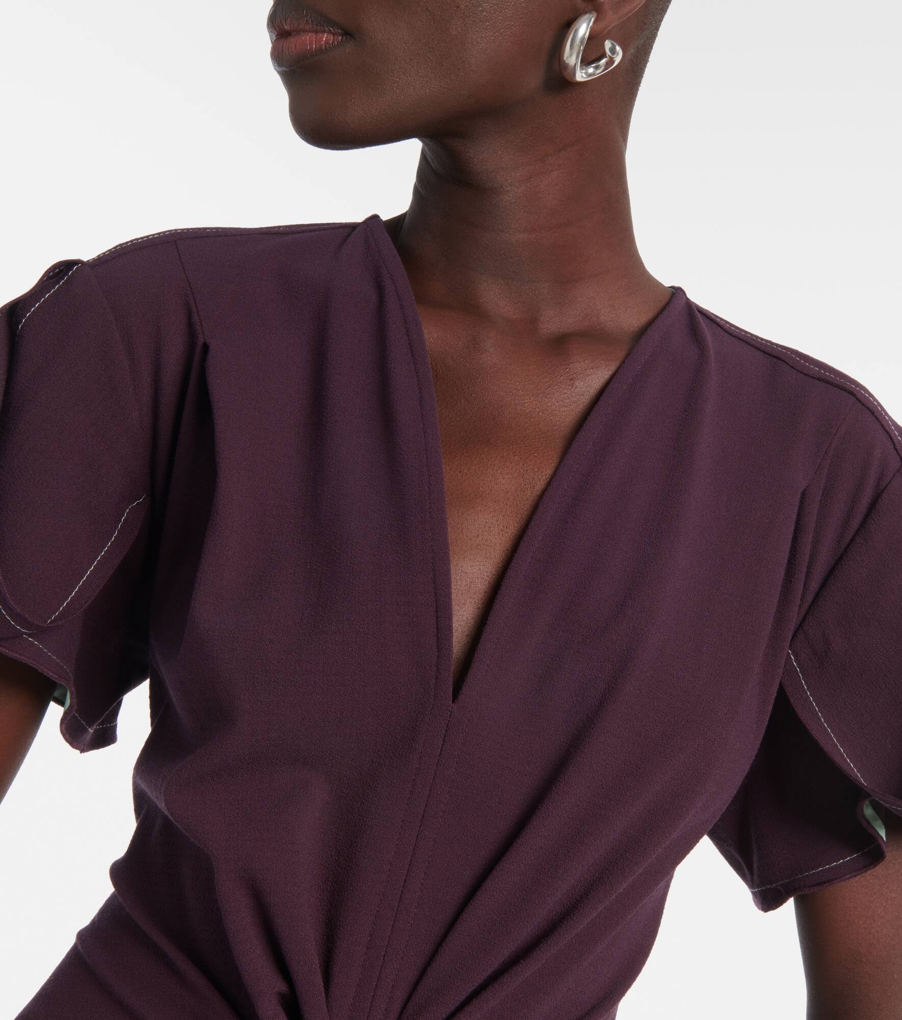Gathered wool-blend midi dress - 4