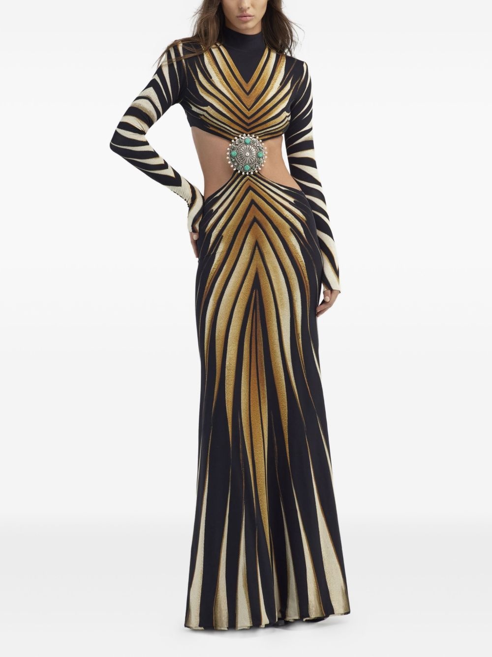 Ray Of Gold-print gown - 2