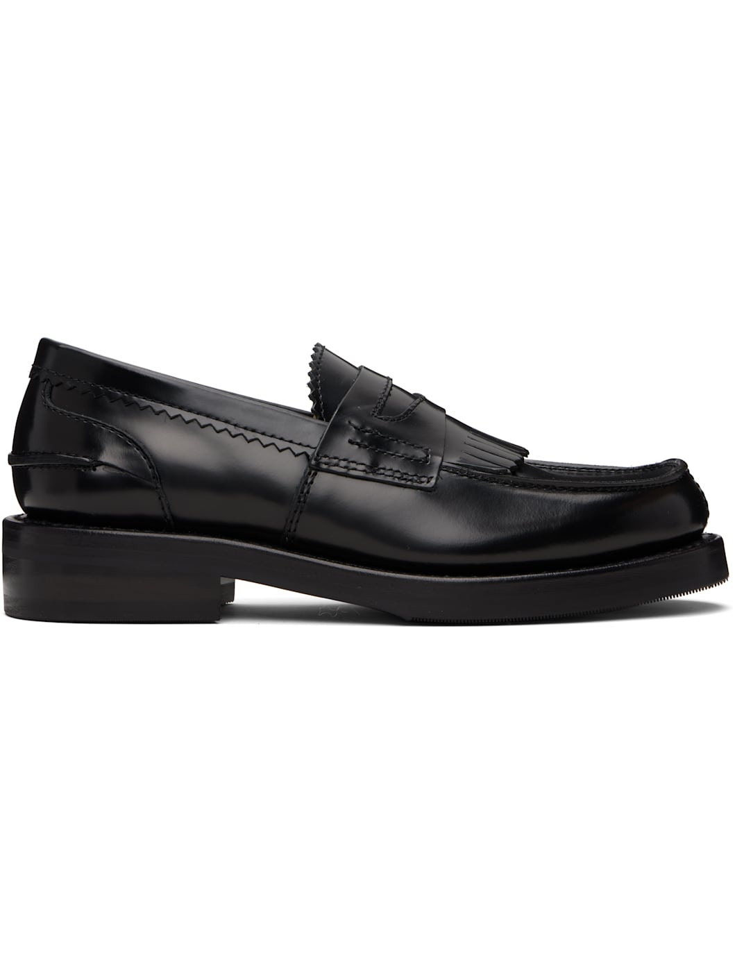 Black Leather Loafers - 1