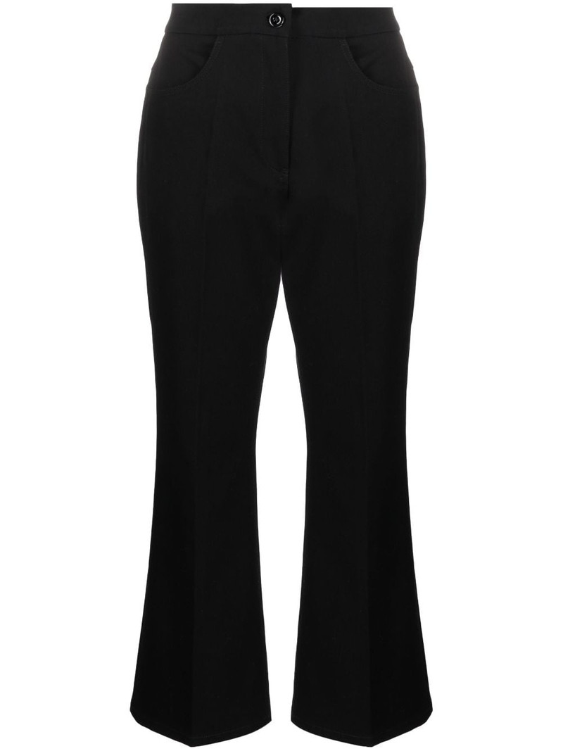 pressed-crease flared cropped trousers 1