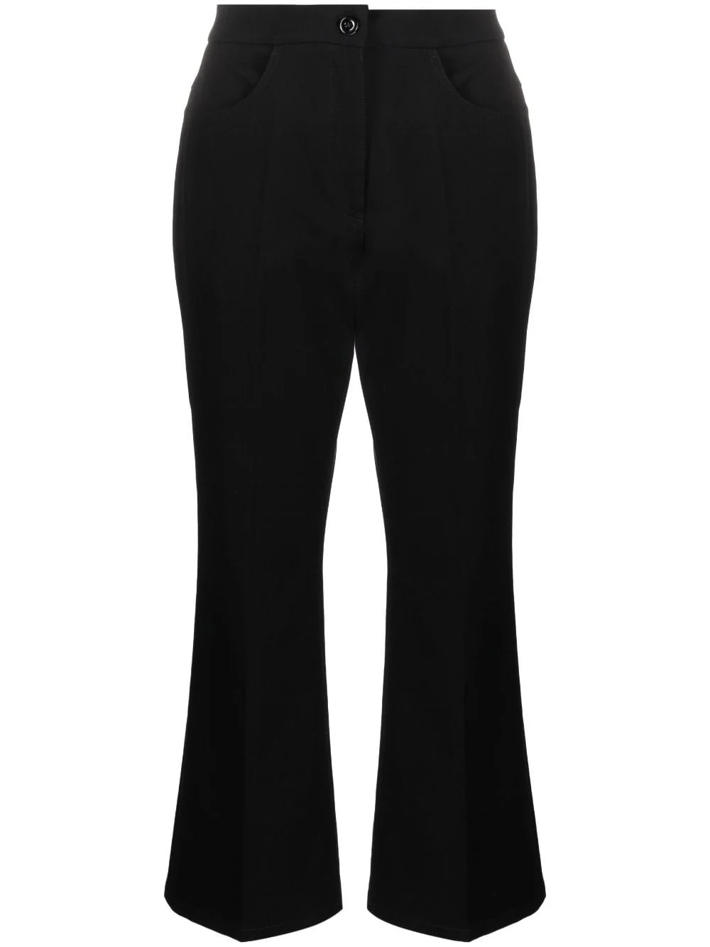 pressed-crease flared cropped trousers - 1