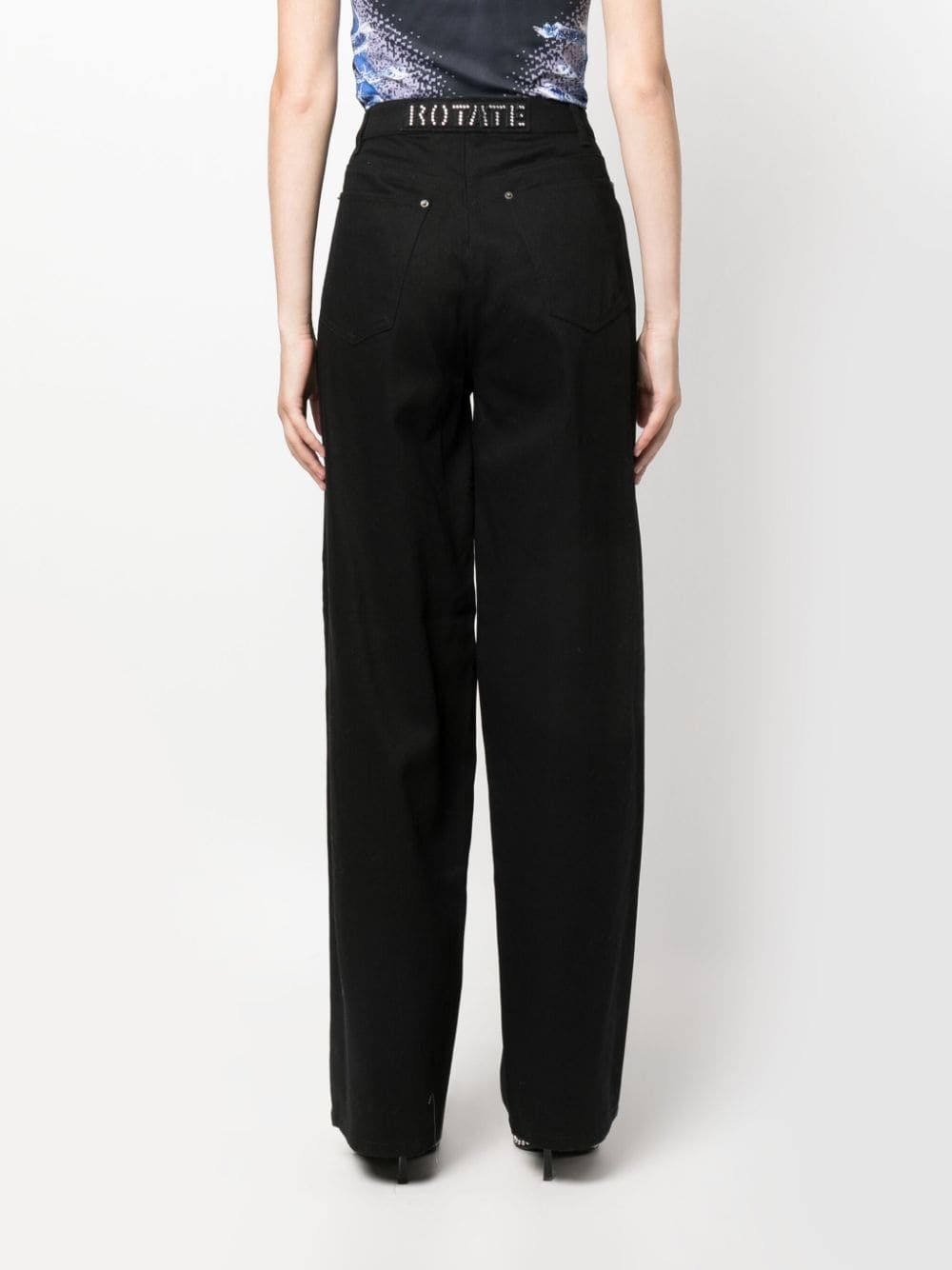 logo-embellished straight-leg jeans - 4