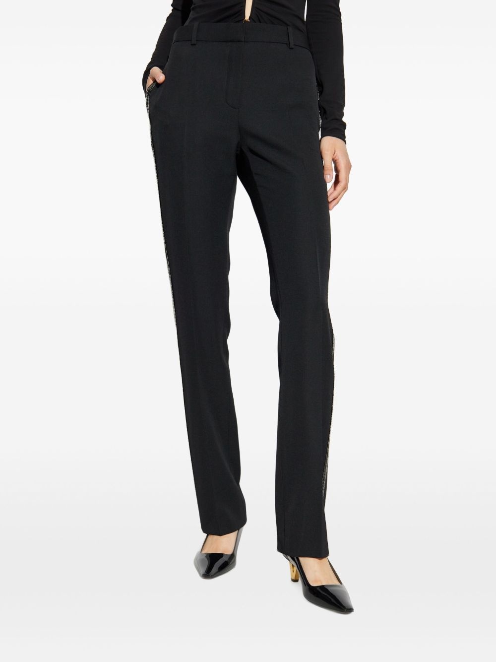 embellished-trim tailored trousers - 3