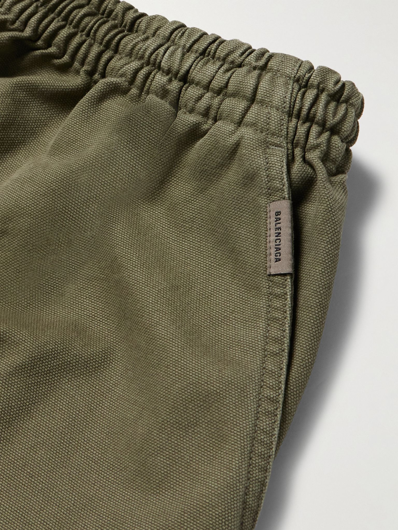 Wide-Leg Cotton-Twill Trousers Green - 5
