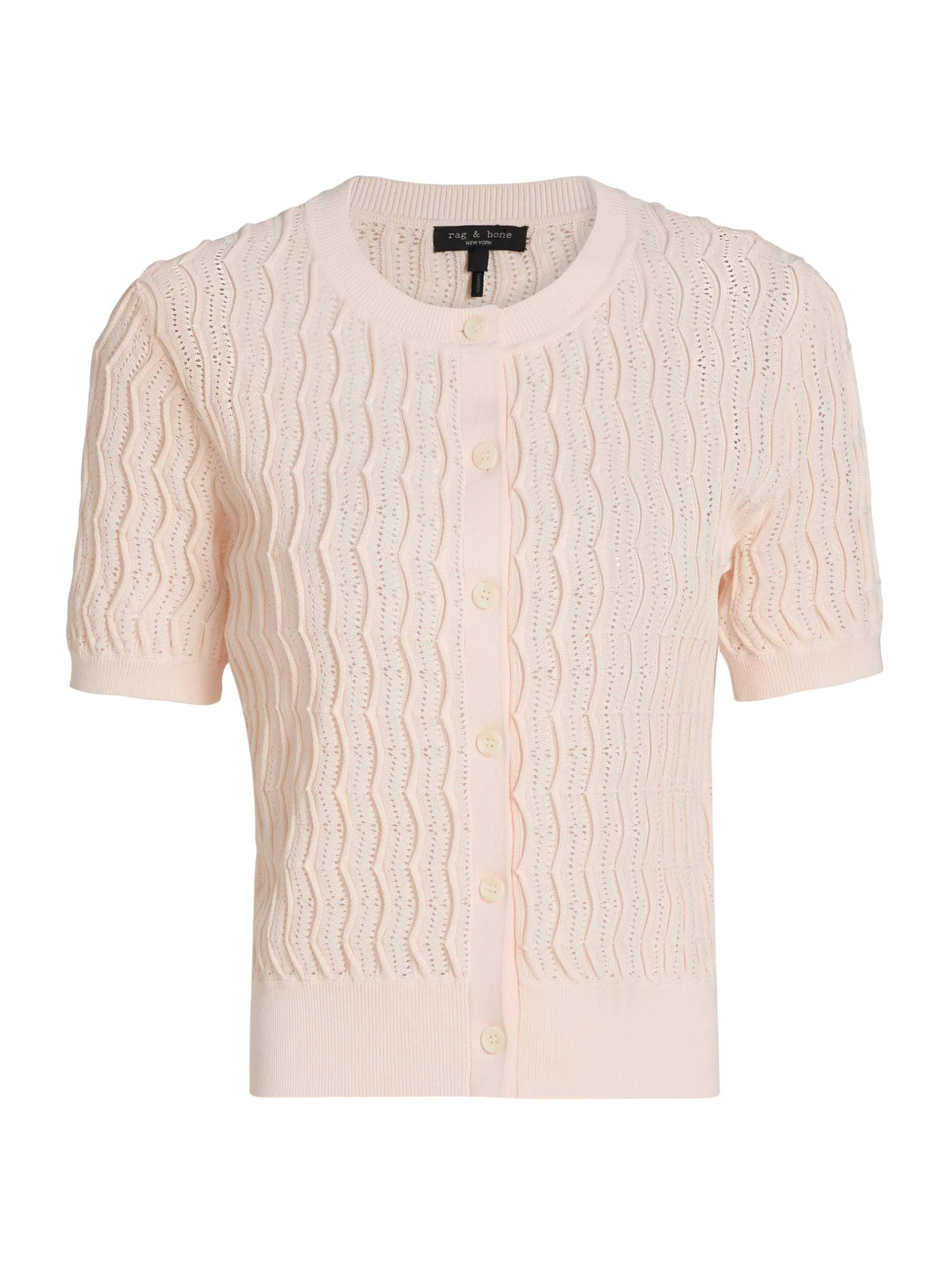 Women's Leslie Short Sleeve Cardigan - Light Pink - 1
