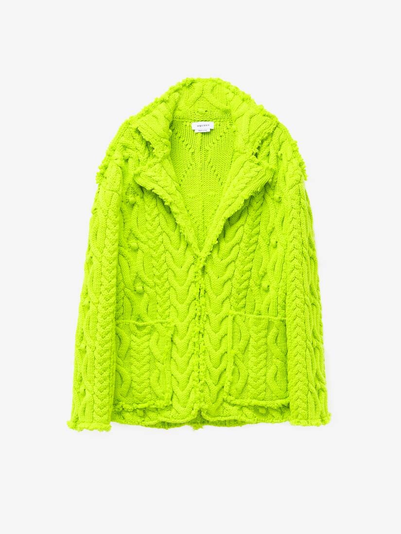 Oversized Cable Knit Cardigan - 2