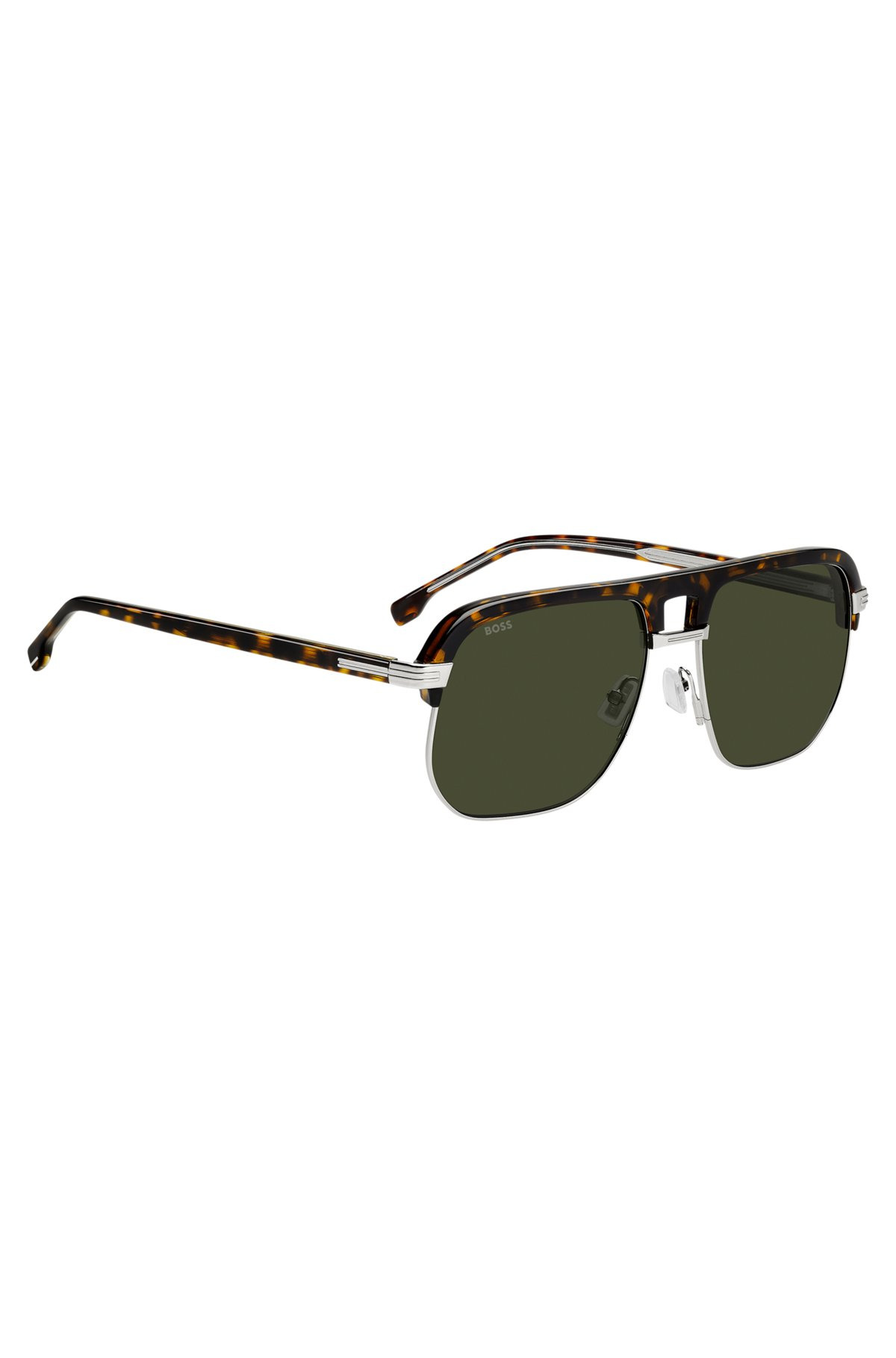 HAVANA-ACETATE SUNGLASSES WITH SPOILER-EFFECT DOUBLE BRIDGE - 4