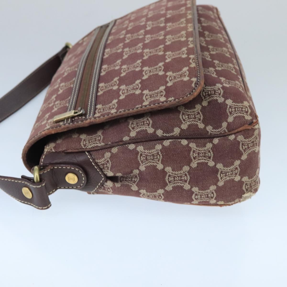 CELINE Paris Macadam Canvas Shoulder Bag Bordeaux - 4