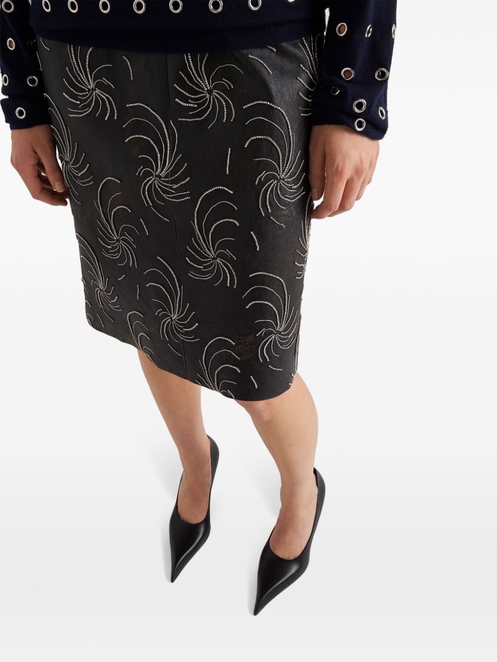 leather midi dress - 4